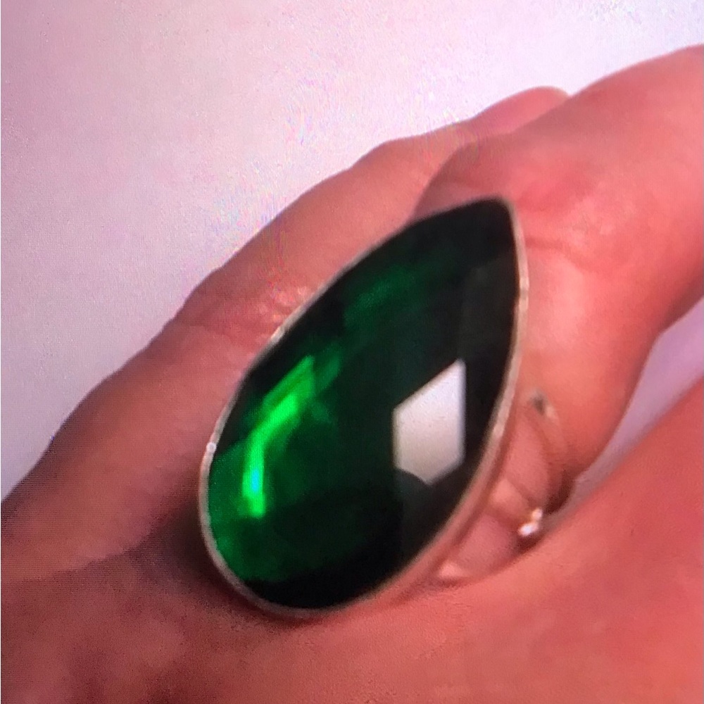Chrome Diopside Stamped 925 Sterling Silver Ring